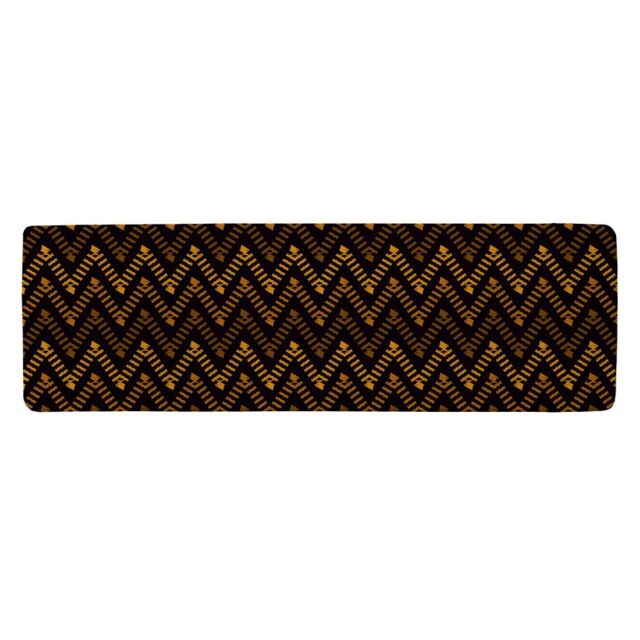 Benjamin Tate Design Freehand Horizontal Zigzag Chevron Stripes Boho Chic Runner Rug in Natural - Size: 67 cm x 230 cm - image 1