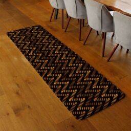 Benjamin Tate Design Freehand Horizontal Zigzag Chevron Stripes Boho Chic Runner Rug in Natural - Size: 67 cm x 230 cm - thumbnail 2