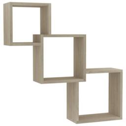 Berkfield Home Cube Wall Shelf Sonoma Oak 68x15x68 cm Engineered Wood in Brown - Size: 68 x 15 x 68 cm - thumbnail 1