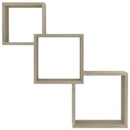 Berkfield Home Cube Wall Shelf Sonoma Oak 68x15x68 cm Engineered Wood in Brown - Size: 68 x 15 x 68 cm - thumbnail 4