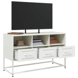 Berkfield Home TV Cabinet White 100.5x39x60.5 cm Steel - thumbnail 5