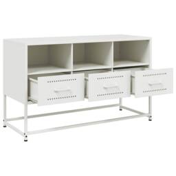 Berkfield Home TV Cabinet White 100.5x39x60.5 cm Steel - thumbnail 9