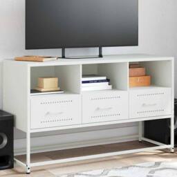 Berkfield Home TV Cabinet White 100.5x39x60.5 cm Steel - thumbnail 2