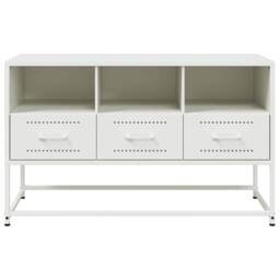 Berkfield Home TV Cabinet White 100.5x39x60.5 cm Steel - thumbnail 6