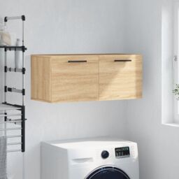 Berkfield Home Wall Cabinet Sonoma Oak 80x36.5x35 cm Engineered Wood in Brown - thumbnail 1