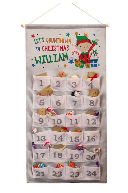 Personalised Memento Company Personalised Christmas Elf Advent Calendar in Grey - image 1