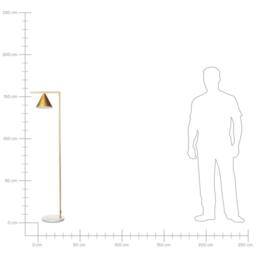 Wyld and Coco Gold Marble Floor Lamp with Cone Shade Modern Office Lighting - thumbnail 8