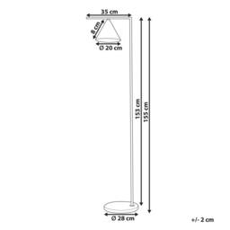 Wyld and Coco Gold Marble Floor Lamp with Cone Shade Modern Office Lighting - thumbnail 3