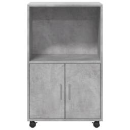 Berkfield Home Rolling¬†Cabinet Concrete Grey 55x40x91 cm Engineered Wood - Size: 55 x 40 x 91 cm - thumbnail 4