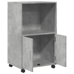 Berkfield Home Rolling¬†Cabinet Concrete Grey 55x40x91 cm Engineered Wood - Size: 55 x 40 x 91 cm - thumbnail 7