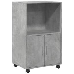 Berkfield Home Rolling¬†Cabinet Concrete Grey 55x40x91 cm Engineered Wood - Size: 55 x 40 x 91 cm - thumbnail 3