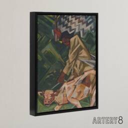"Artery8 Opposite Abstract Geometric Kubincan Black Framed Canvas Art Print in Green - Size: W12"" x H16""" - thumbnail 2