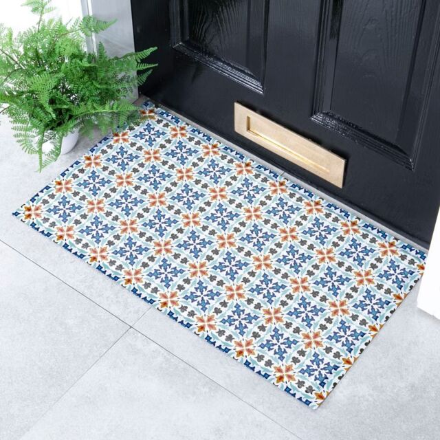 Artsy Mats Ortigia Tile Indoor & Outdoor Doormat - 70x40cm - Size: 40 cm x 70 cm - image 1