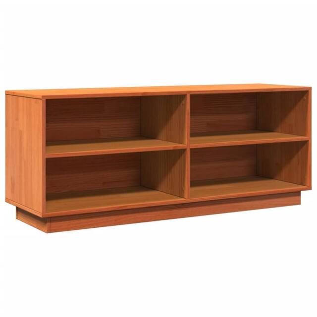 Berkfield Home Shoe Cabinet Wax Brown 110x34x45 cm Solid Wood Pine - Size: 110 x 34 x 45 cm - image 1