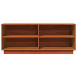 Berkfield Home Shoe Cabinet Wax Brown 110x34x45 cm Solid Wood Pine - Size: 110 x 34 x 45 cm - thumbnail 5