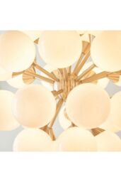 Netlighting Oscar Globe Pendant Satin Nickel Effect Plate & Gloss White Glass 28 Light Dimmable IP20 G9 in Grey - thumbnail 5
