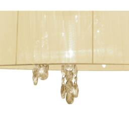 Netlighting Tiffany Pendant 3+3 Light E14+G9 French Gold Cream Shade & Crystal - thumbnail 5