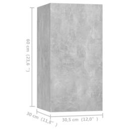 Berkfield Home TV Cabinets 4 pcs Concrete Grey 30.5x30x60 cm Engineered Wood - thumbnail 5