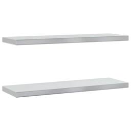 Berkfield Home Wall Shelves 2 pcs 75x23.5x3 cm Silver Stainless Steel - thumbnail 2
