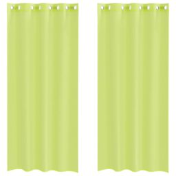 Berkfield Home Voile Curtains with Grommets 2 pcs Apple Green 140x225 cm - thumbnail 2