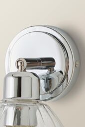 ValueLights Cheltenham Pair of Ribbed Glass Dome Adjustable Spotlight Wall Lights in Metallic Silver - thumbnail 6