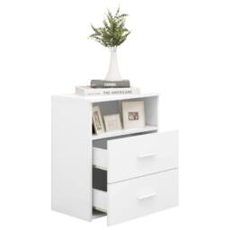 Berkfield Home Bed Cabinet White 50x32x60 cm - Size: 50 x 32 x 60 cm - thumbnail 4