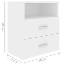 Berkfield Home Bed Cabinet White 50x32x60 cm - Size: 50 x 32 x 60 cm - thumbnail 8