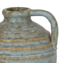 Wyld Haus Kala Large Rustic Ceramic Jug Vase with Handle in Grey - thumbnail 4