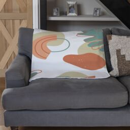 Benjamin Tate Design line art & botanical elements Designer Blanket in Natural - Size: 120 cm x 150 cm - thumbnail 2