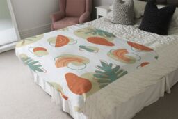 Benjamin Tate Design line art & botanical elements Designer Blanket in Natural - Size: 120 cm x 150 cm - thumbnail 4