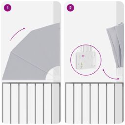 Berkfield Home Balcony Privacy Screen Folding Manual Grey 115 x 115 cm Fabric - thumbnail 8