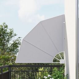 Berkfield Home Balcony Privacy Screen Folding Manual Grey 115 x 115 cm Fabric - thumbnail 1