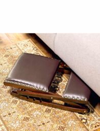 Chums Rocking Footstool Solid Wood Adjustable Foot Rest Stylish & Comfy in Dark Brown - thumbnail 2