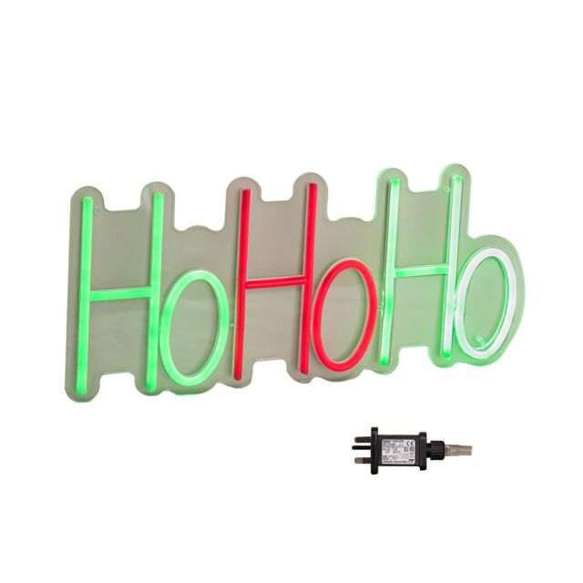 Samuel Alexander 40cm x 18cm Light up Ho Ho Ho Christmas Neon Flex Hanging Sign - Size: 40 cm x 18 cm - image 1