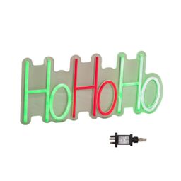 Samuel Alexander 40cm x 18cm Light up Ho Ho Ho Christmas Neon Flex Hanging Sign - Size: 40 cm x 18 cm - thumbnail 1