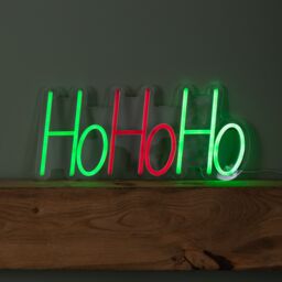 Samuel Alexander 40cm x 18cm Light up Ho Ho Ho Christmas Neon Flex Hanging Sign - Size: 40 cm x 18 cm - thumbnail 2