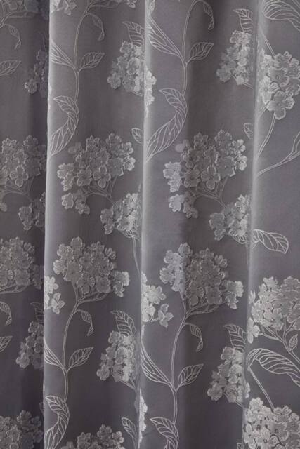 New Edge Blinds English Garden Lined Eyelet Jacquard Curtains in Grey - Size: 168 cm width x 137 cm drop - image 1