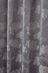 New Edge Blinds English Garden Lined Eyelet Jacquard Curtains in Grey - Size: 168 cm width x 137 cm drop - thumbnail 1