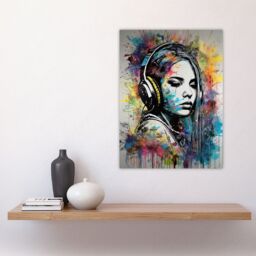 "Artery8 Wall Art Print Music Headphones Watercolour Grunge Emo Teen Bedroom Poster - Size: W18"" x H24""" - thumbnail 4