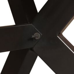 Berkfield Home Dining Table Solid Mango Wood & Steel Cross 180 cm in Brown - thumbnail 5