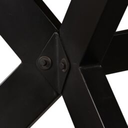 Berkfield Home Dining Table Solid Mango Wood & Steel Cross 180 cm in Brown - thumbnail 4