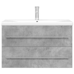 Berkfield Home 2 Piece Bathroom Furniture Set Concrete Grey Engineered Wood - thumbnail 4