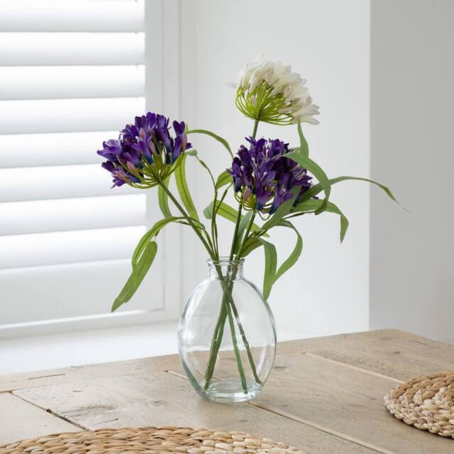 Scottish Everlastings Ltd 40cm Agapanthus in Vase in Purple - image 1