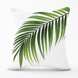 Warren Reed - Designer Single Palm Leaf Outdoor Cushion in Green - Size: 45 cm x 45 cm - thumbnail 1