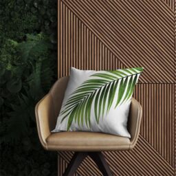 Warren Reed - Designer Single Palm Leaf Outdoor Cushion in Green - Size: 45 cm x 45 cm - thumbnail 2