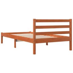 Berkfield Home Beautiful Bed Frame Frame Wax Brown 75x190 cm Small Single Solid - thumbnail 6