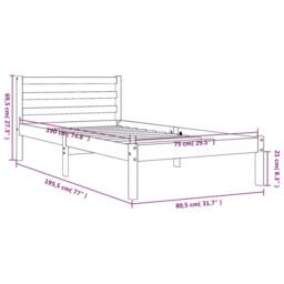 Berkfield Home Beautiful Bed Frame Frame Wax Brown 75x190 cm Small Single Solid - thumbnail 9
