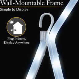 Christow Star Rope Light Outdoor Christmas Decoration Large LED Xmas Wall Silhouette 2m in White - thumbnail 4