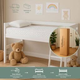 Rest Relax Little Champ Pocket Spring Mattress - For Bunk Beds, Cabin Beds & Mid Sleepers in White - Size: Single - thumbnail 8