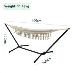 idooka Hammock with Heavy-Duty Steel Stand Green White Stripes in Light Green - thumbnail 6